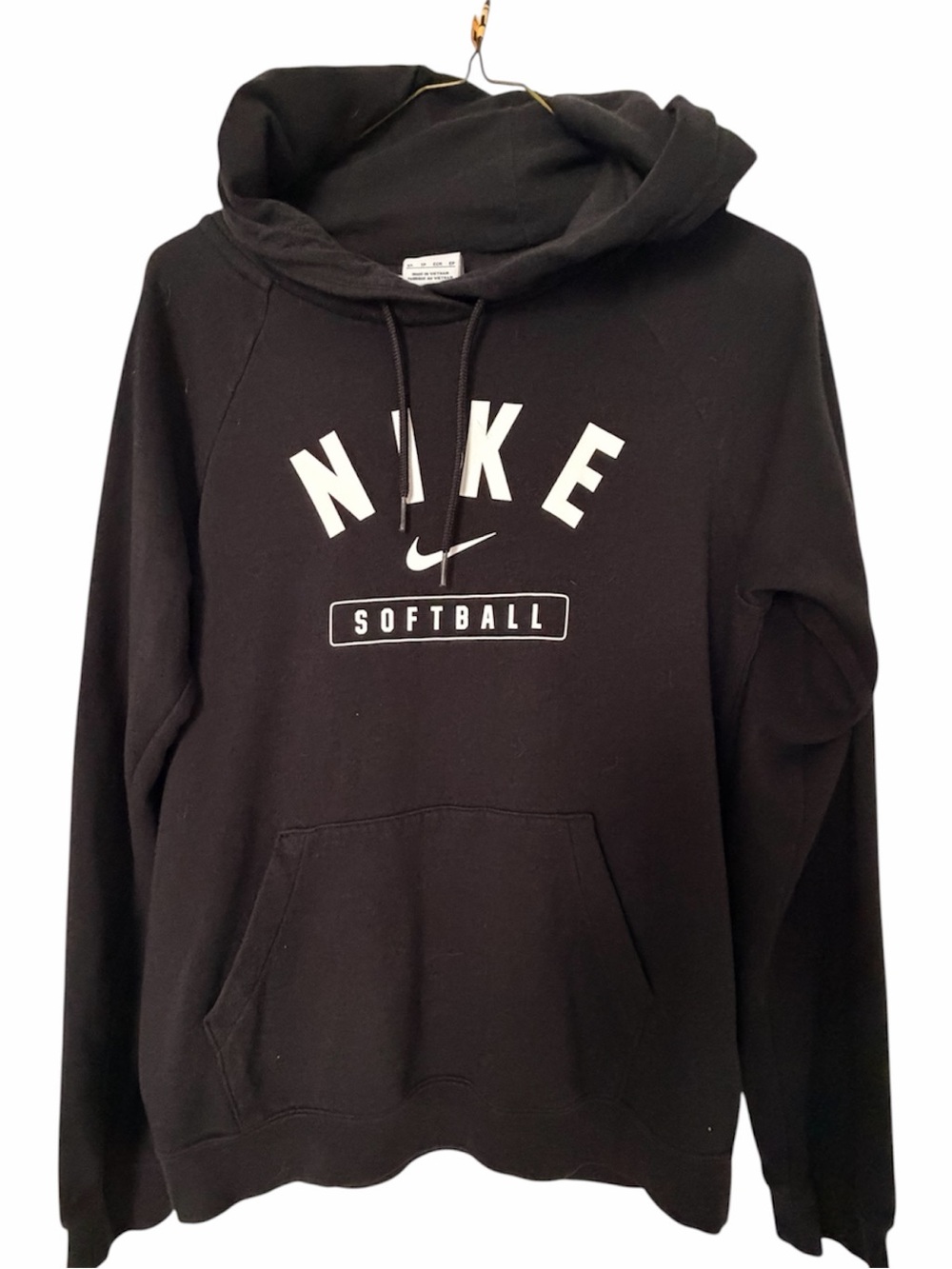 Nike Black Hoodie with White Softball Logo